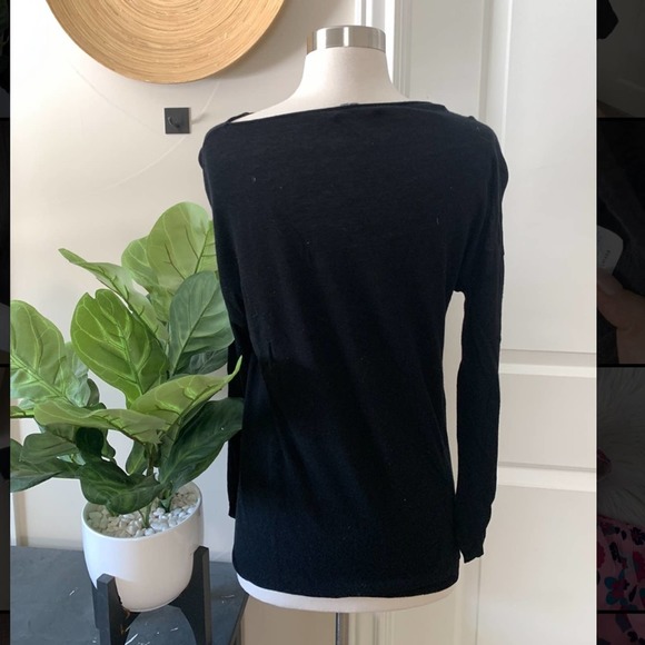 Vince Dolman Sleeve Wool Wide Neck Sweater. S - Picture 4 of 10